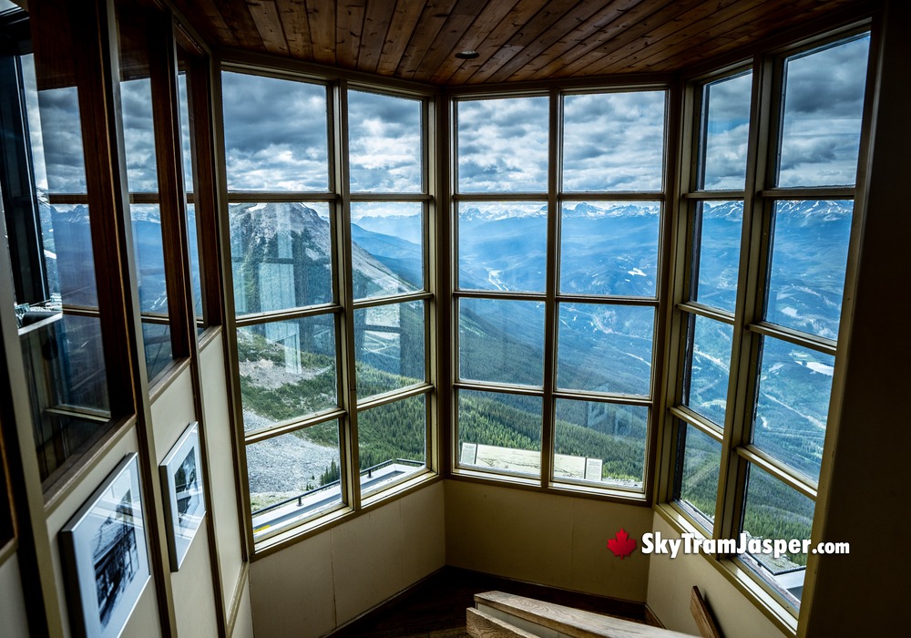 SkyTram Upper Terminal Stairway Window Mountain View