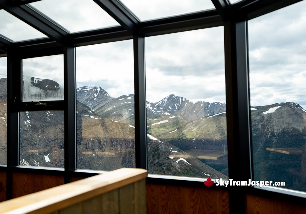 SkyTram Upper Terminal Window Facing West Mountains