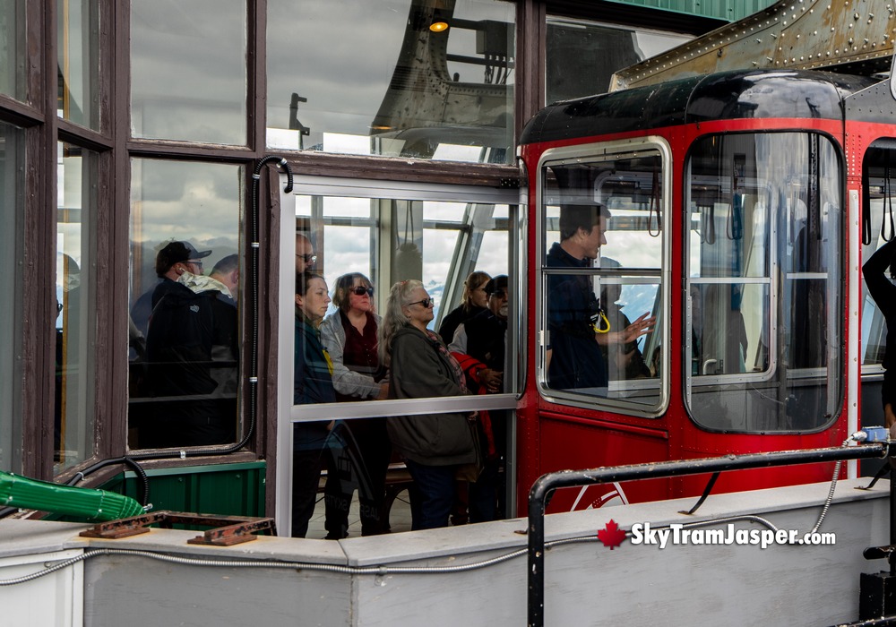 Visitors Exiting SkyTram Arriving Upper Terminal