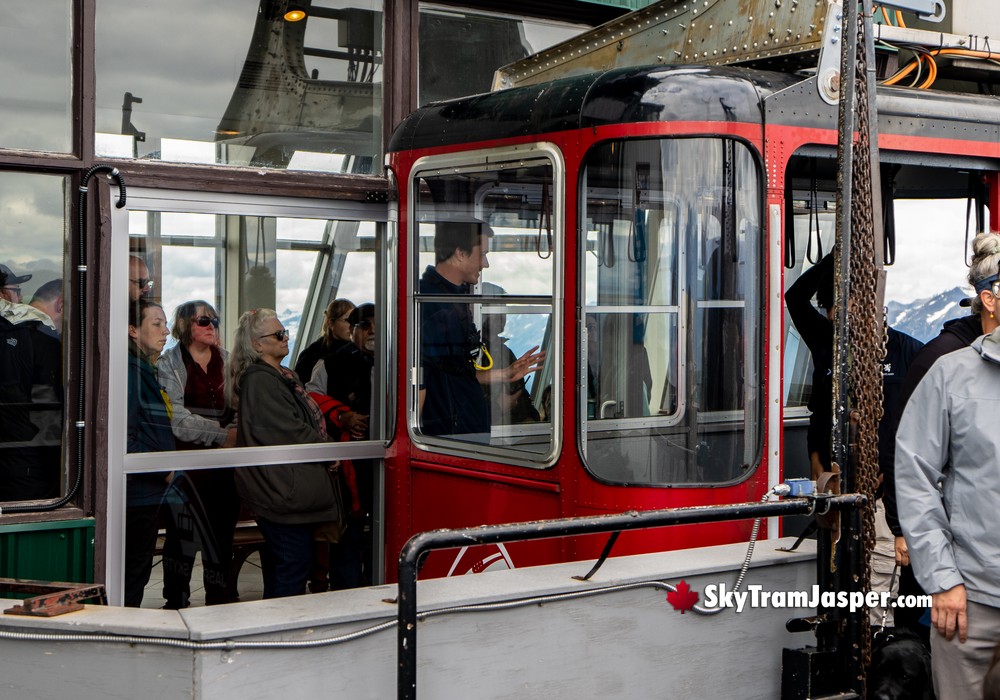 Exiting at the Upper Jasper SkyTram Terminal